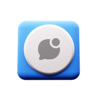 A blue button with a white circle on it png