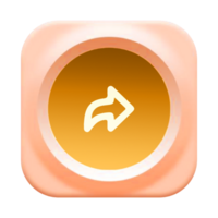 A yellow arrow pointing to the left on an orange button png