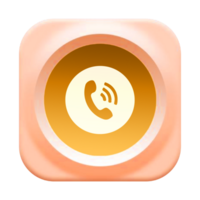 A phone icon with a phone call button flat png