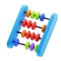 Toy Abacus 3D Icon. 3D Abacus with Colorful Beads png