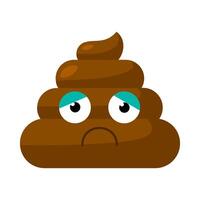 Disappointed Emoji poop With Ready To Cry Face vector