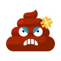 Brown Angry Emoji poop Pulsating Vein On Forehead vector