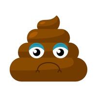 Sad Emoji poop With Upset Look vector