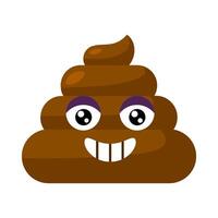 Laughing Open Smile Emoji poop vector
