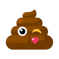 Lover Emoji poop With Blows Kiss With Heart vector