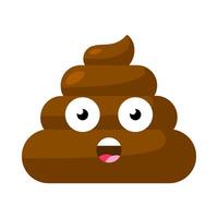 Dumbfounded Emoji poop Mouth Open In Amazement vector
