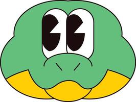 Green Happy Snake Smiling Head Retro Y2k Sticker vector