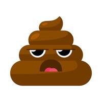 Dissatisfied Emoji poop With Frowning Eyes vector