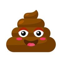 Blushing Cheeks Emoji poop With Embarrassed vector