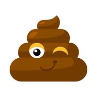 Mischievous Playful Emoji poop With Winks An Eye vector