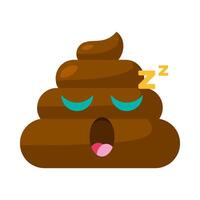 Sleeping Bored Emoji poop With Snoring Open Mouth vector