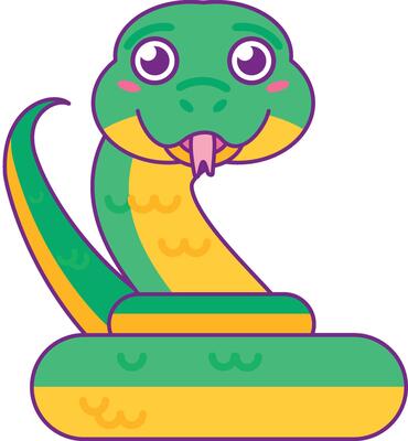 Friendly Coiled Snake Retro Y2k Sticker
