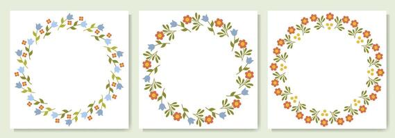 Spring wreath set vector