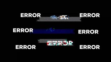 Error text effect show computer display animation with glitch effect Isolated on black background video