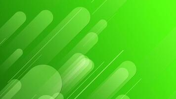 Green lines and shapes are moving from the bottom left of a gradient abstract background, horizontal composition. Loop animation footage for graphic design. video