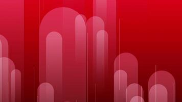 Red lines and shapes are moving from the bottom middle of a gradient abstract background, horizontal composition. Loop animation footage for graphic design. video