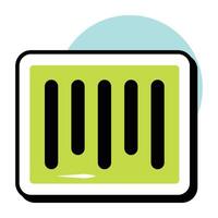 Bar Code Circle Color Outline Icon Pack and Illustrations vector