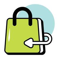 Return shopping Circle Color Outline Icon Pack and Illustrations vector