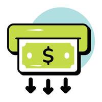 Cash Payment Circle Color Outline Icon Pack and Illustrations vector