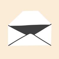 Open envelope in hand drawn style. vector