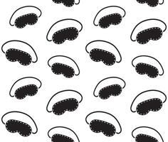 Seamless pattern of hand drawn doodle sketch sleeping mask isolated vector