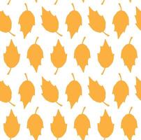 Seamless pattern of hand drawn doodle sketch orange autumn leaves isolated vector