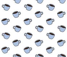 Seamless pattern of hand drawn doodle sketch coffee cup isolated on white background vector