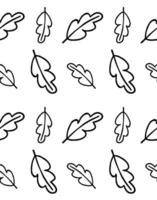 Seamless pattern of hand drawn doodle sketch oak leaf isolated vector