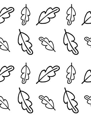 Seamless pattern of hand drawn doodle sketch oak leaf isolated