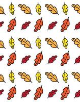 Seamless pattern of hand drawn doodle sketch oak leaf isolated on white background vector