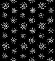 Seamless pattern of doodle sketch spider web isolated on black background vector