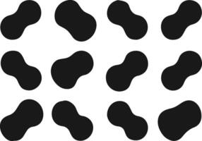 Collection of Black Blob Shapes. vector