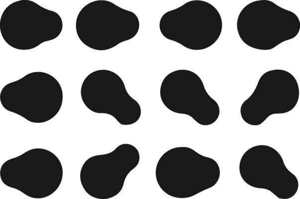Abstract Black Blob Shapes Collection
