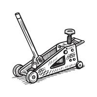 A black and white drawing of a jack with a handle vector