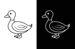 Duck line Icon Flat Graphic Design vector