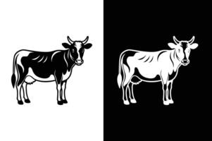 Cow graphic icon. Cow black silhouette isolated on white background vector