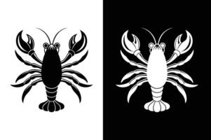 Lobster icon or logo, silhouette lobster icon design vector