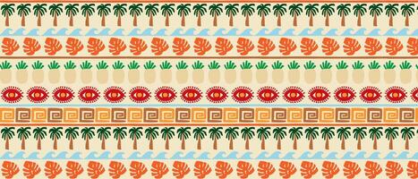 Retro hand drawn african tropical motifs. Background with ethnic pattern. vector