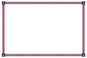 Usa flag theme style border or frame for landscape document, invitation, or decorative uses for 4th july vector