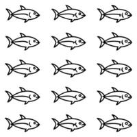 fish icon set line design vector