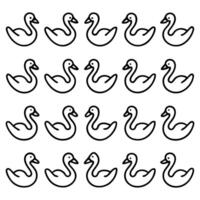 a group of ducks in a row on a white background vector