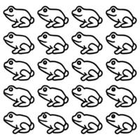 Set of frogs in a row with white background vector
