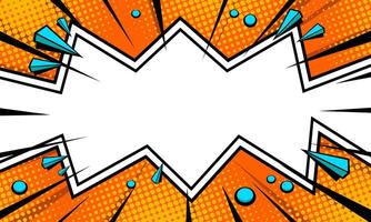 Blank comic cartoon orange background and thunder lightning. empty dialog background thunder lightning. Comic background cartoon style vector