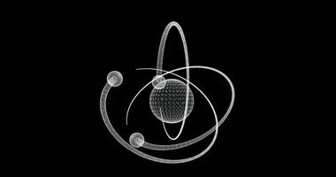 Hologram screen 3d of an atom - loop video