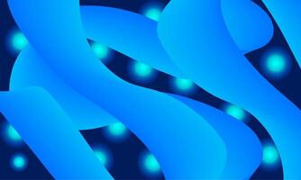 Abstract blue fluid design with bright elements vector