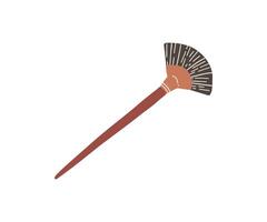 image of a wide paintbrush with wooden handle, ideal for design, construction, or renovation-related themes vector