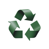 Green Arrows in a Continuous Loop for Sustainable Practices isolated on transparent background png