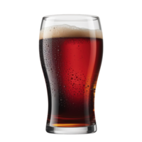 Refreshing dark beverage with foamy head in a clear glass isolated on transparent background png