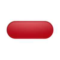 A sleek rounded red button with a glossy finish isolated on transparent background png