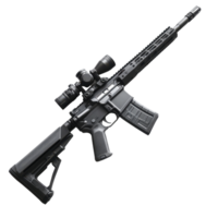 black rifle with scope for precision targeting isolated on transparent background png